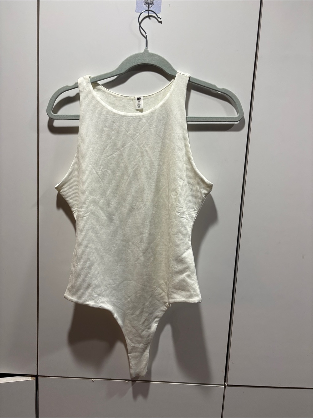 bp White Sleeveless Ribbed High Neck Bodysuit medium NWT